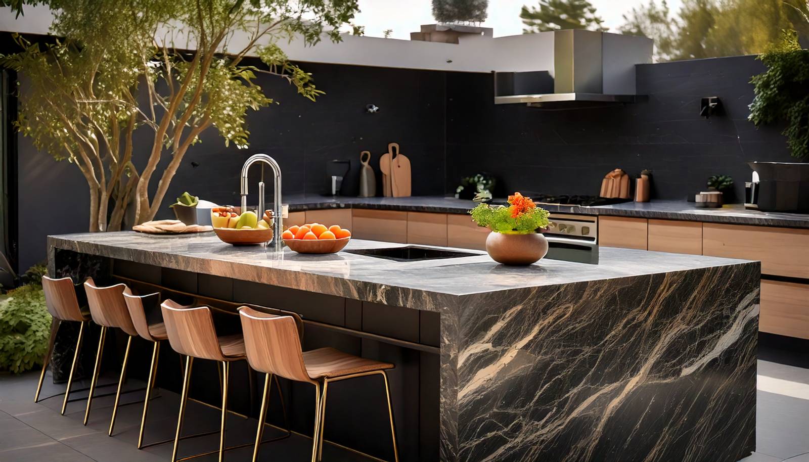 La pierre naturelle : l’élégance et la résistance pour votre cuisine extérieure