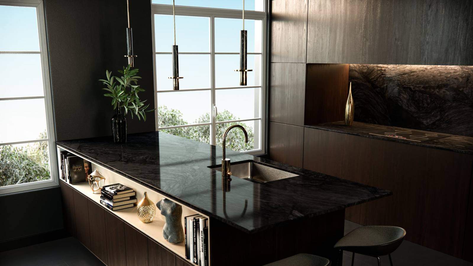 Quelles sont les qualités de la pierre naturelle pour un plan de travail de cuisine dans les landes 40?