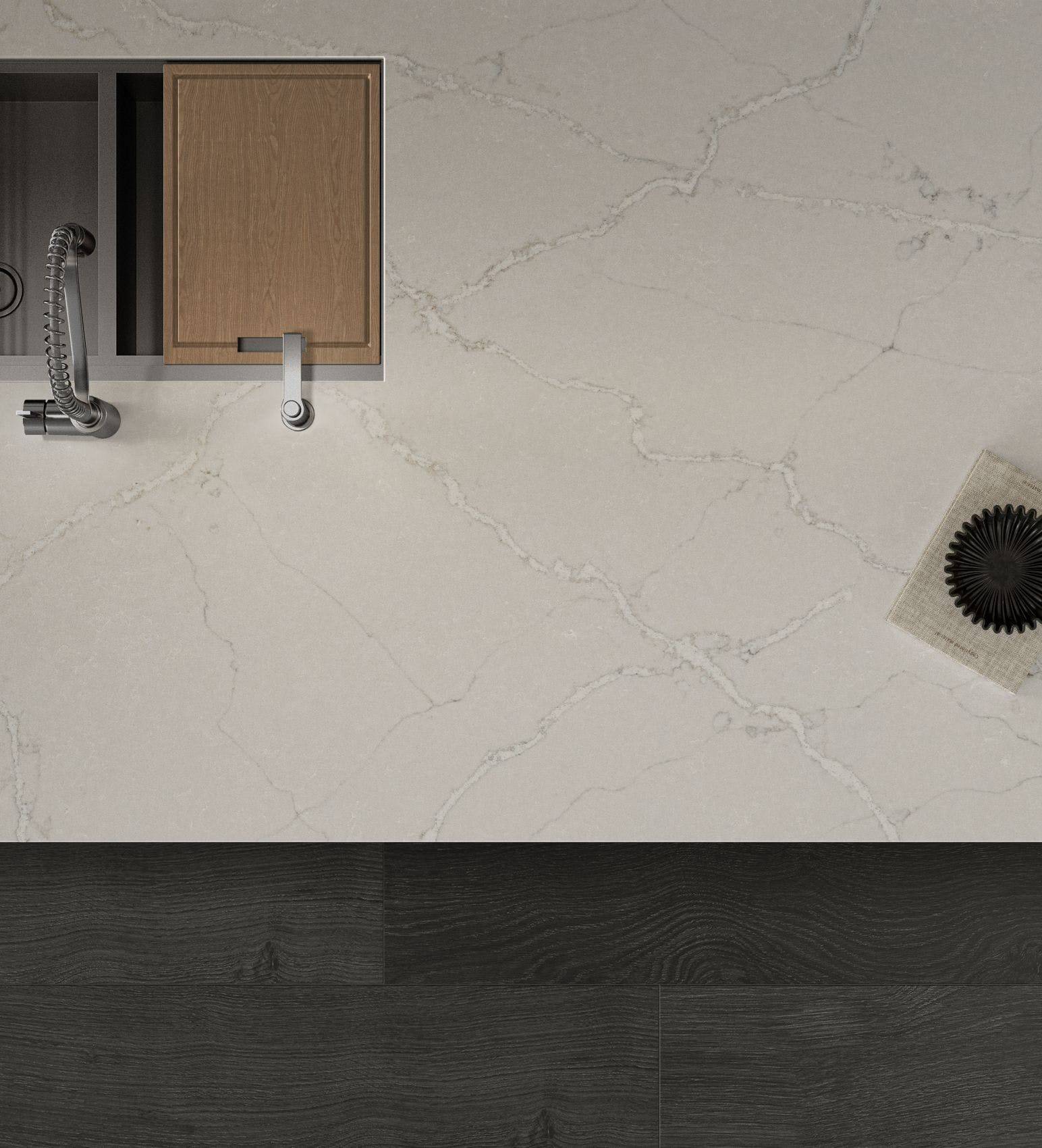 Faire installer un plan de travail en quartz silestone Victorian silver à Gradignan 33