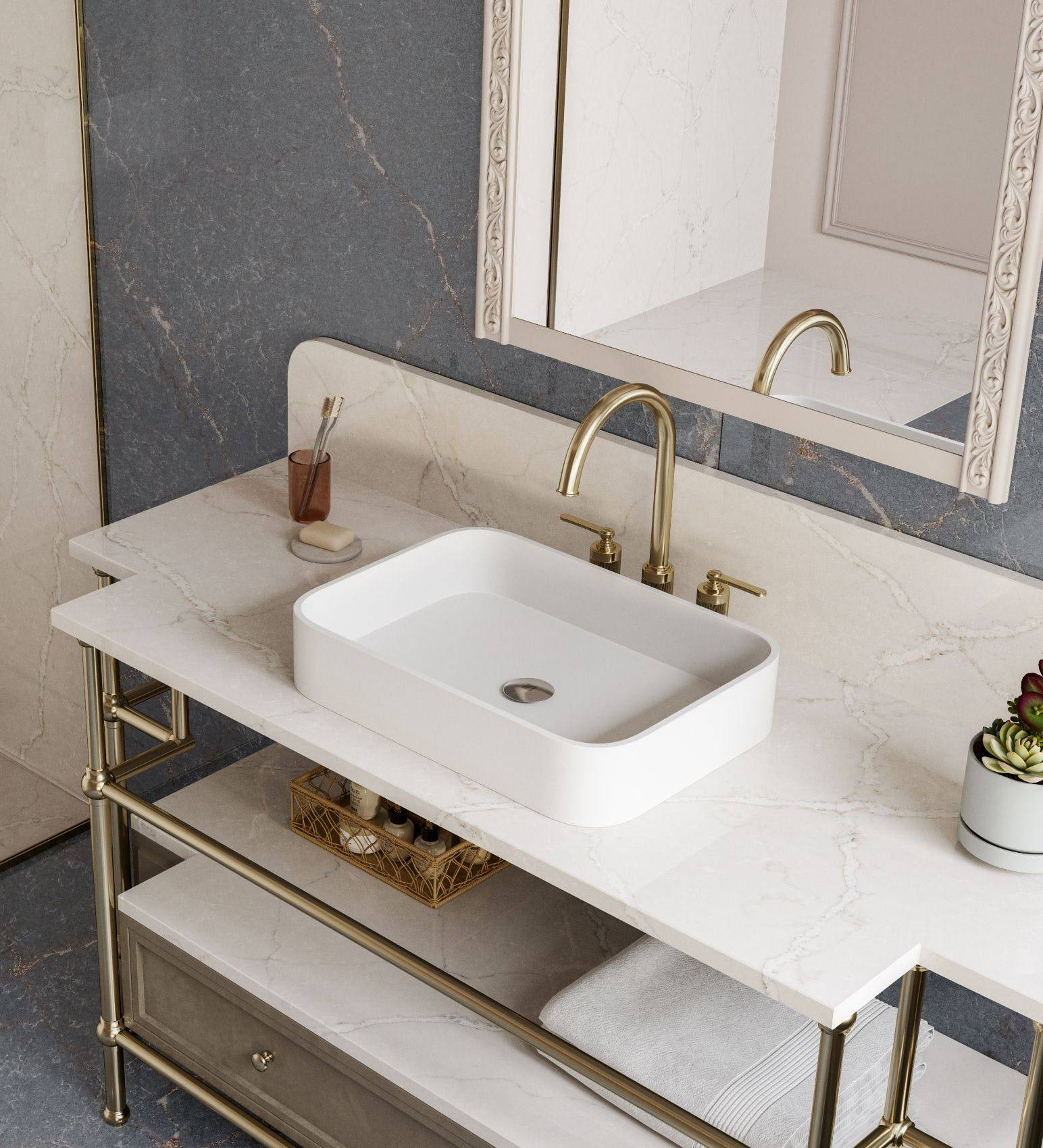 Quel marbrier pour la réalisation d'un plan de travail de salle de bain imitation marbre à Le Teich 33