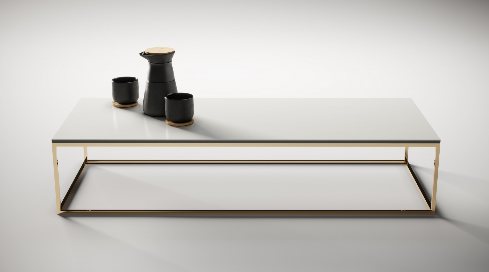 Table basse avec plateau en dekton zenith sur mesure à Bordeaux 33
