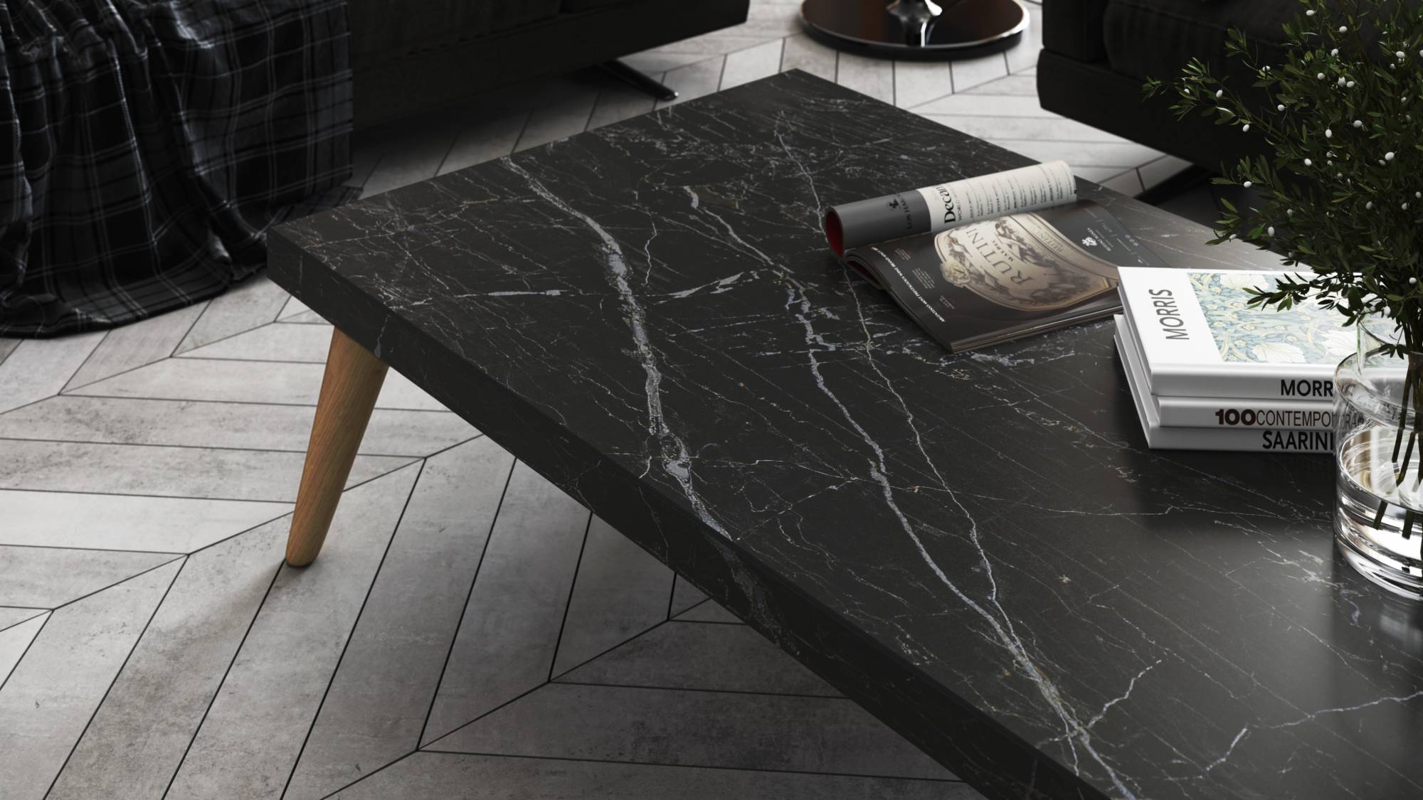 PLAN DE TRAVAIL NOIR EN DEKTON SUR LANGON