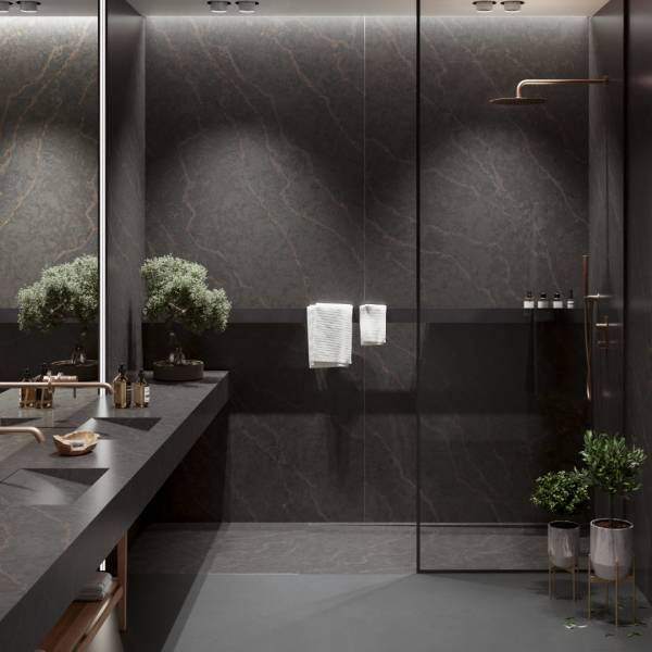 Plan de travail de cuisine sur mesure en Silestone Bohemian Flame au meilleur prix dans les Landes.