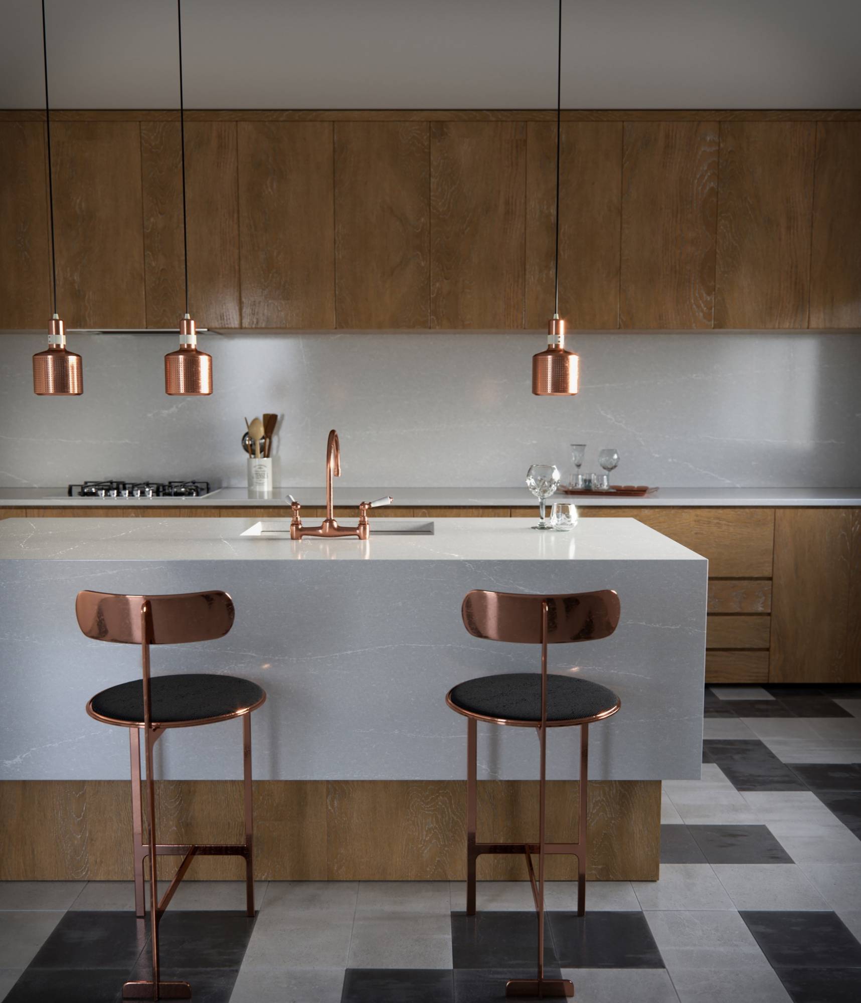 Mélanger du bois et du quartz sur son plan de travail de cuisine à Mérignac 33