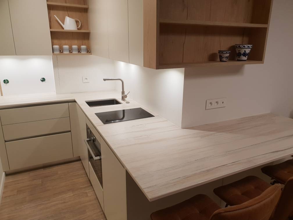 plan de travail sur le bassin d'arcachon couleure facon bois