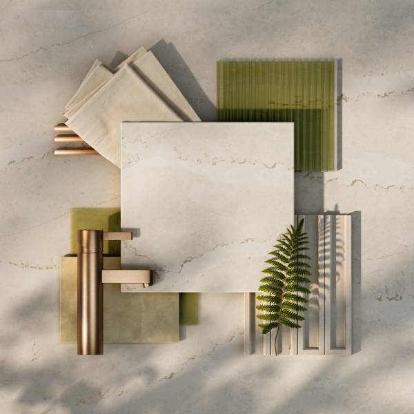 Plan de travail beige en Silestone Calacatta Tova pour des cuisines et salles de bain dans le sud ouest