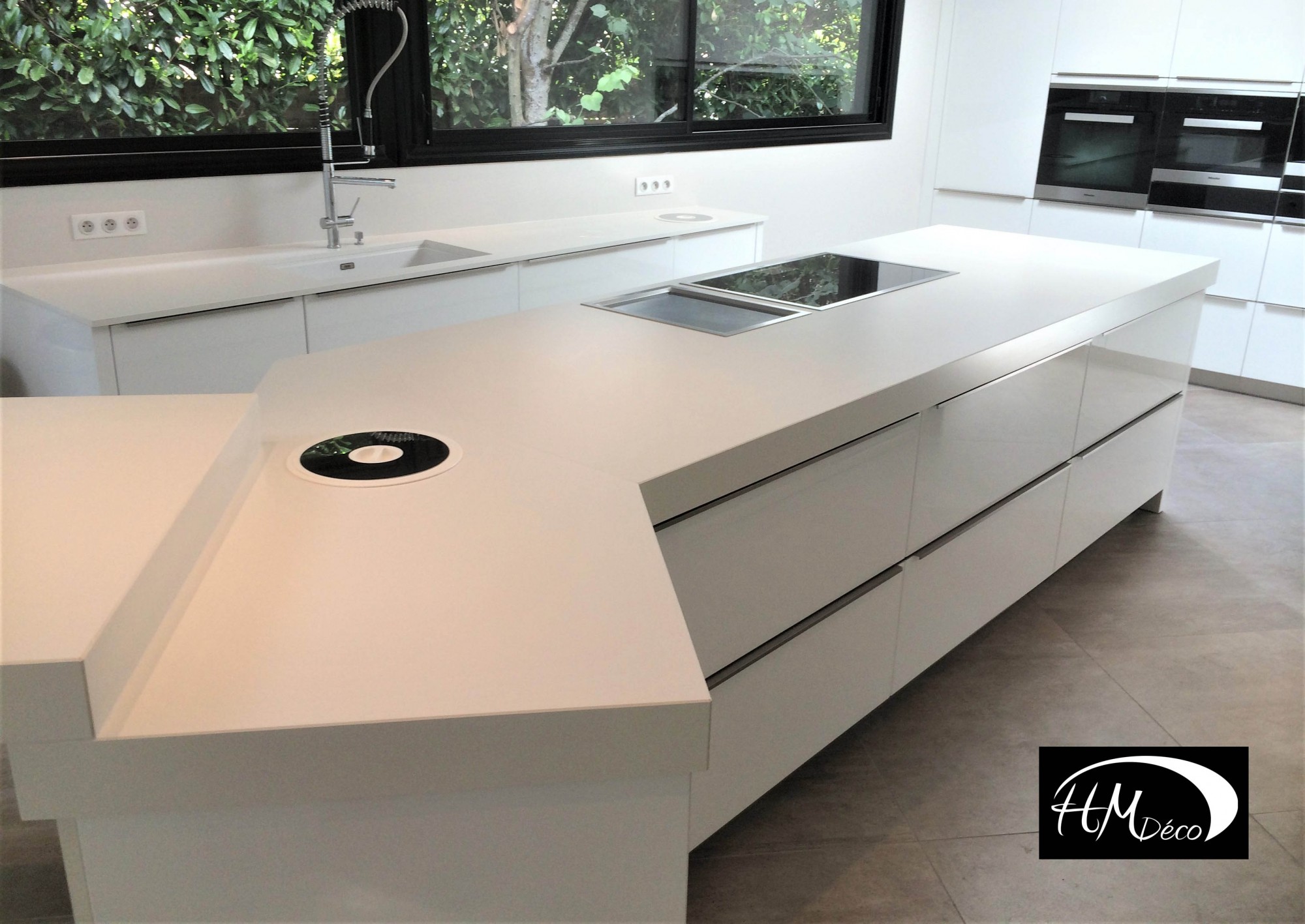 cuisine design en dekton blanc zenith à biganos 33