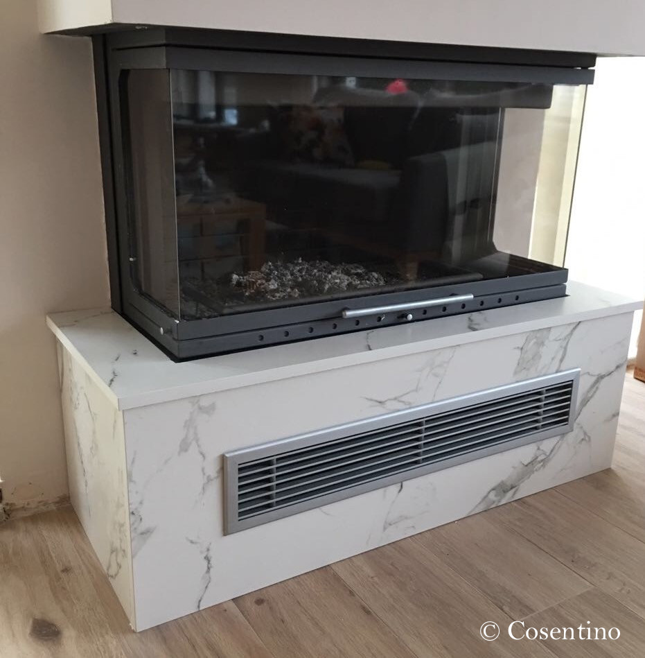 Recouvrir une cheminée avec de la pierre composite sur mesure à Mimizan 40