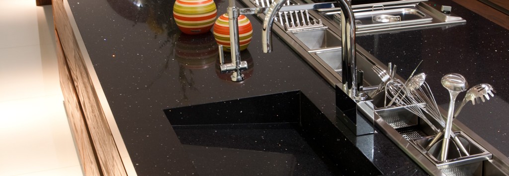 plan de travail noir pailleté brillant gironde