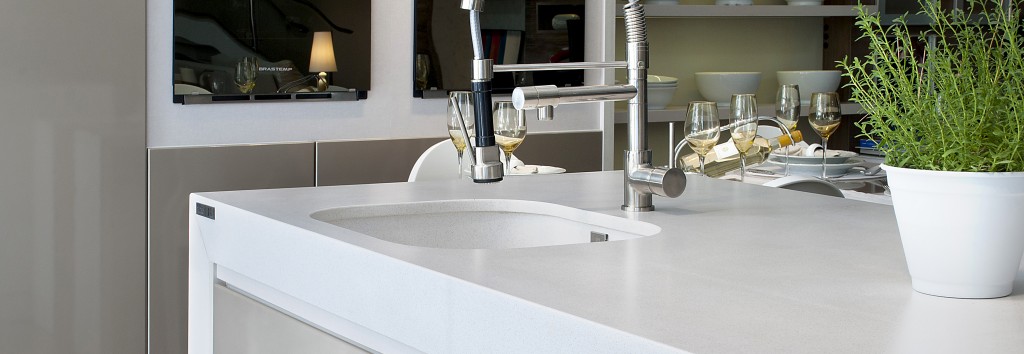 cuisine en quartz blanc brillant en gironde