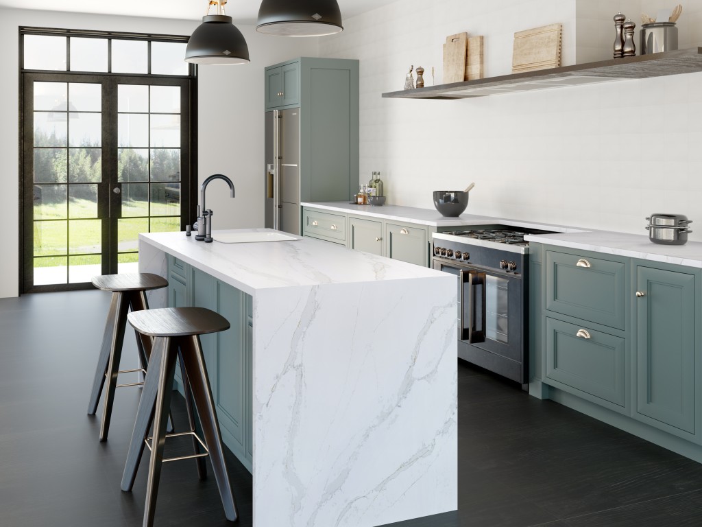 faire découper des plans de travail en quartz silestone blanc avec veinage par un marbrier reconnu à bordeaux