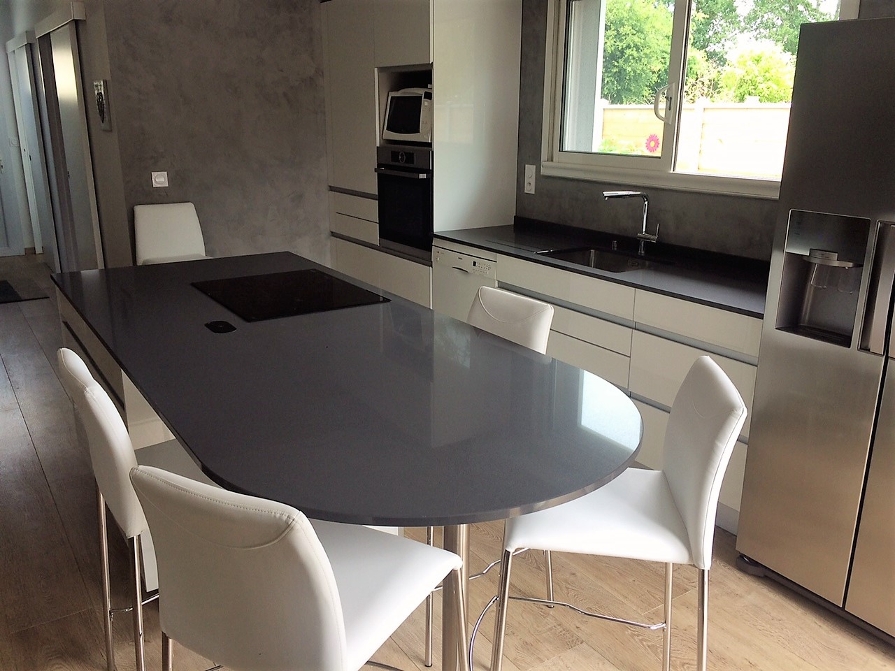 ilot en quartz silestone marengo bassin d'arcachon