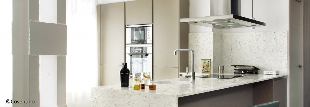 cuisine en quartz blanco orion 40