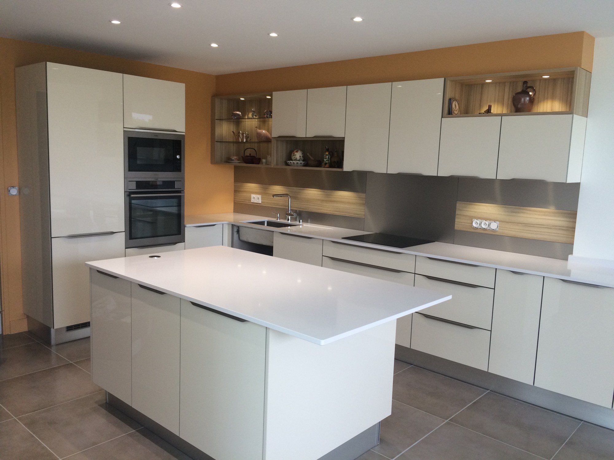 plan de travail en quartz blanc bassin d'arcachon