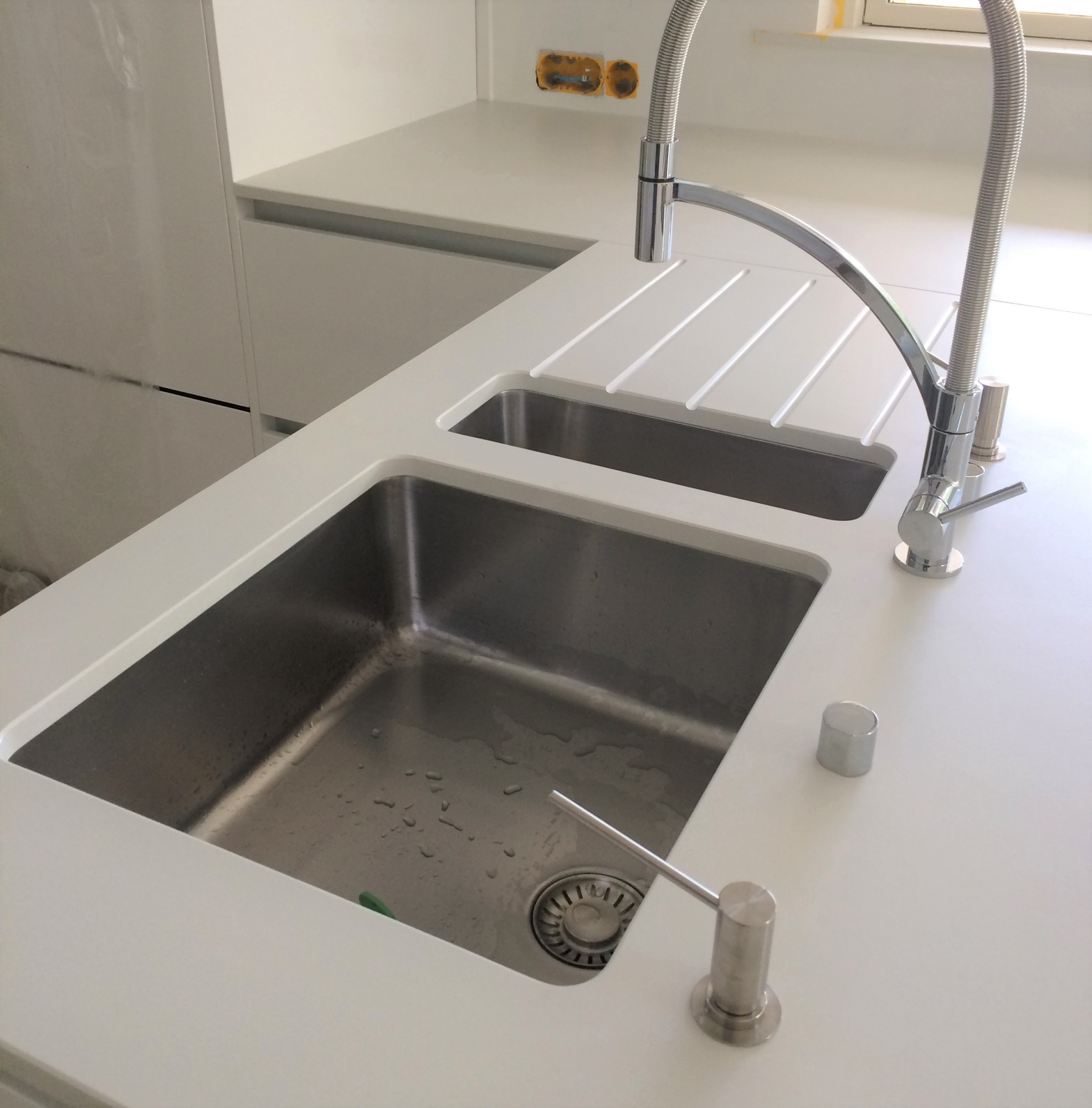 Découpe évier dans du Dekton à la teste de buch 33