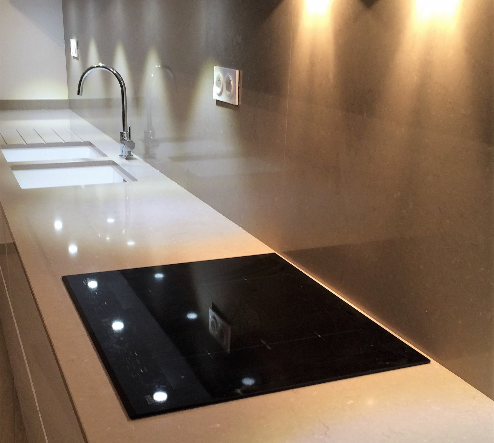 Quartz beige Coral Clay pour cuisine sur Arcachon