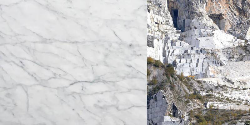 Marbre blanc de carrare chez la marbrier Hm déco près de Bordeaux 33