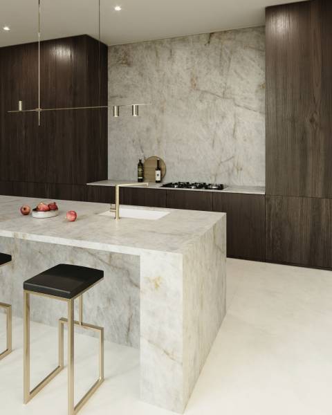 Entretien facile d'un plan de travail en pierre naturelle près