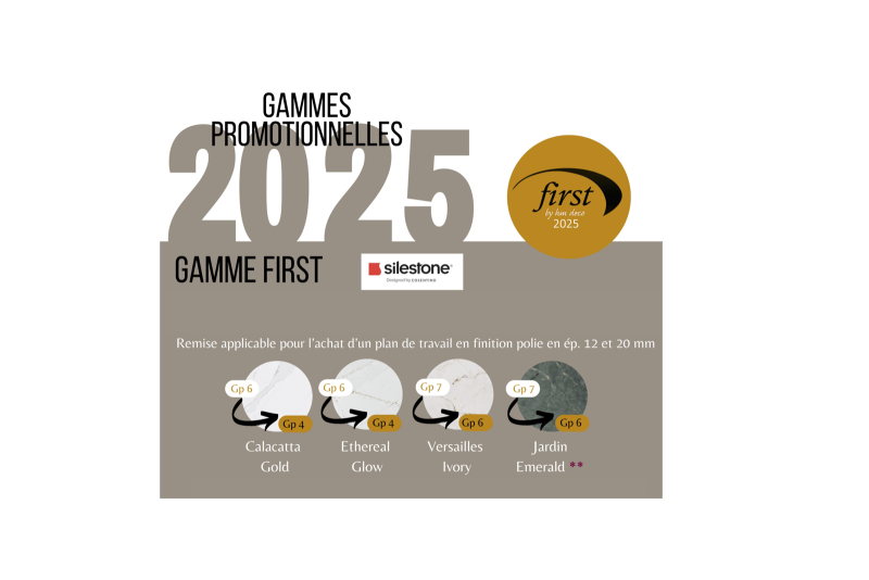 Coloris Silestone en offre exclusive 2025 de la gamme First pour les plans de travail près de Bordeaux 33