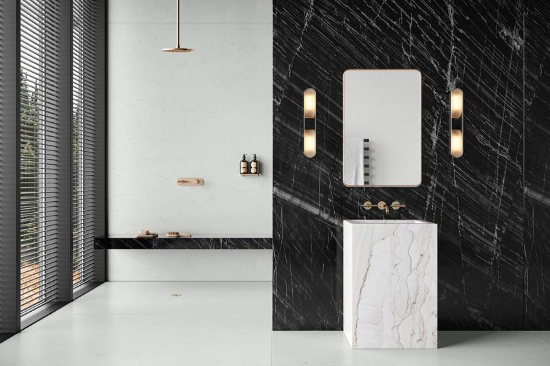 Quartzite avec protaction Sensa de couleur noir pour vos plans de travail ou murs de salle de bain dans les Landes 40